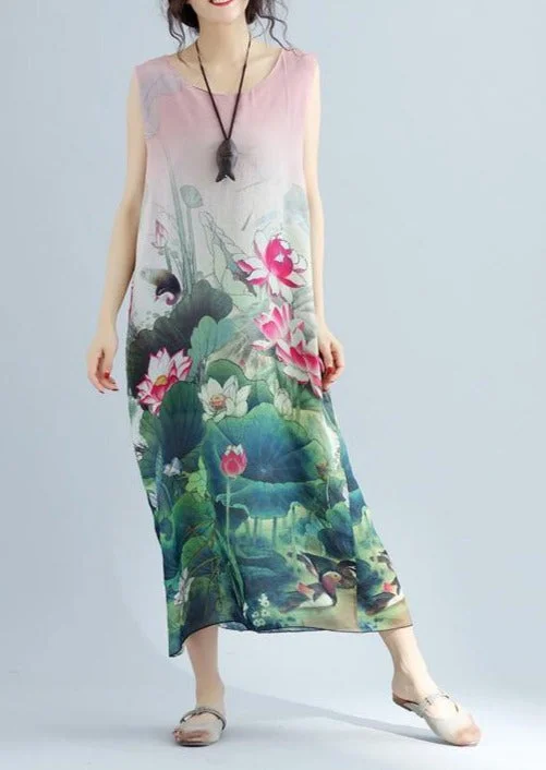 Boutique Pink Floral Cotton Dresses Casual Sleeveless Cotton Maxi Dress Fashionable Open-Back Maxi Dress Boutique Pink Floral Cotton Dresses Casual Sleeveless Cotton Maxi Dress Fashionable Open-Back Maxi Dress