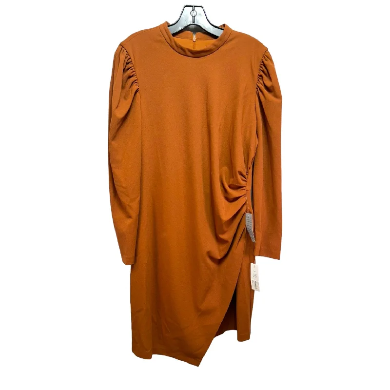 Leg O' Mutten Sleeve Side Draped Mini Dress By Donna Morgan In Cedar, Size: 16 Fashionable Off-Shoulder Mini Dress