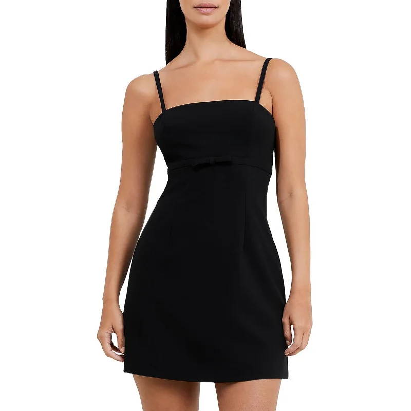 French Connection Womens Ruth Bow Short Mini Dress Fashionable Button-Front Mini Dress