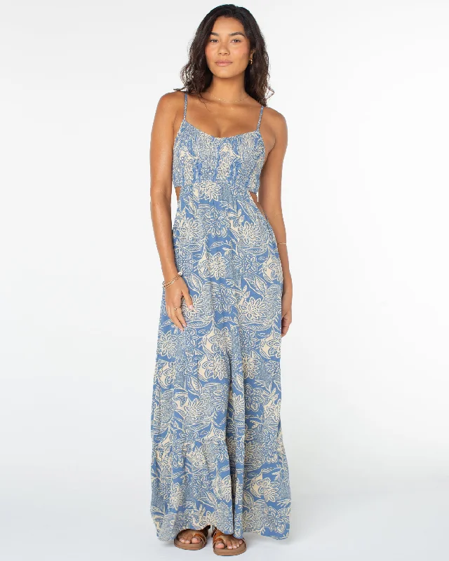 Hot Tropics Maxi Dress - Infinity Blue Lotus Batik Fashionable Button-Down Maxi Dress Hot Tropics Maxi Dress - Infinity Blue Lotus Batik Fashionable Button-Down Maxi Dress