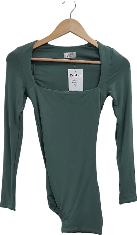 House of CB Green Ruched Side Bodycon Mini Dress UK 6 Comfortable Zip-Up Mini Dress