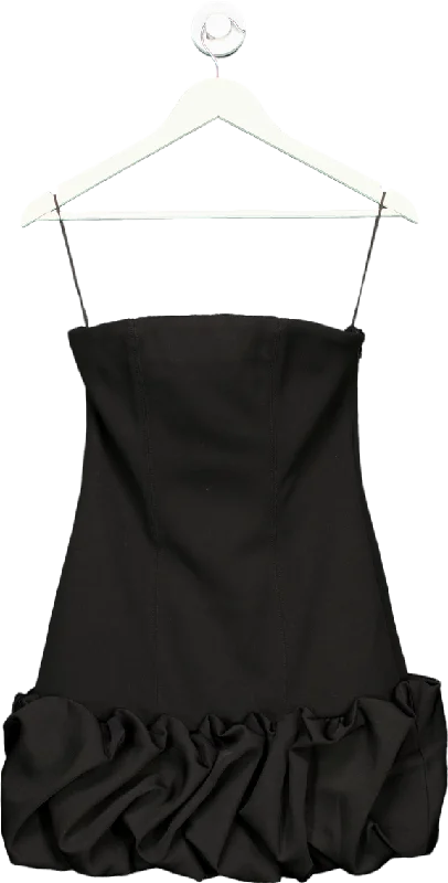 MISHA Black SAPHIRA CREPE MINI DRESS UK S Modern Satin Mini Dress