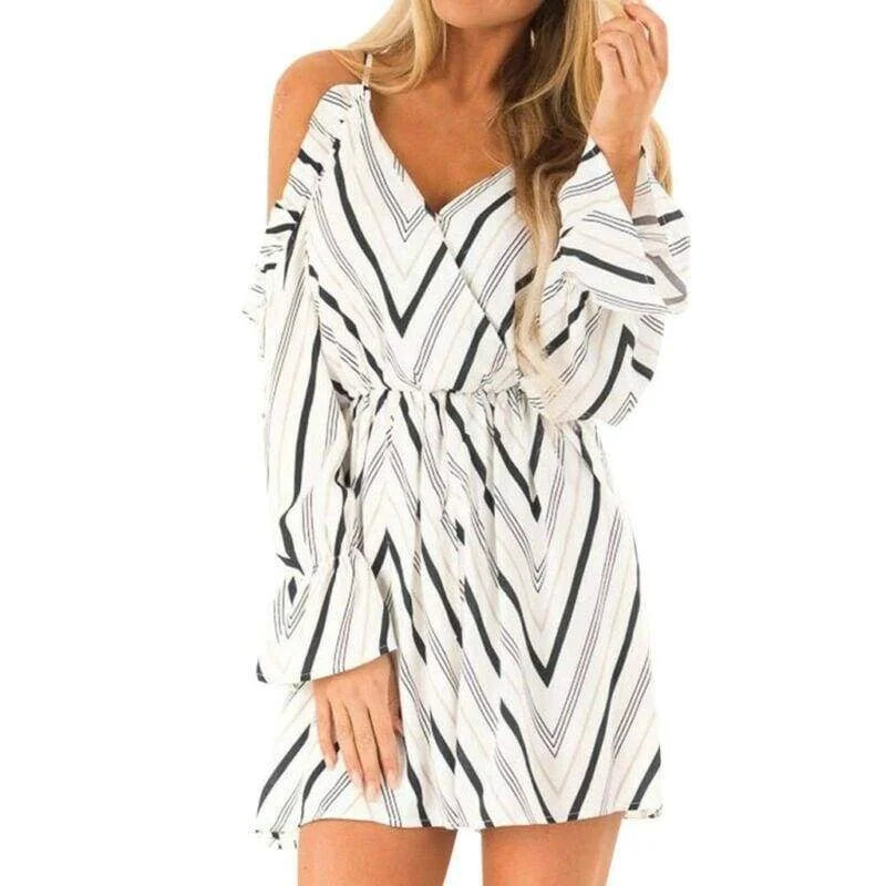 FashionSierra - New Women Autumn Dress Fashion V neck Off Shoulder Striped Long Sleeve Casual Holiday Short Mini Dress Classic Solid Mini Dress FashionSierra - New Women Autumn Dress Fashion V neck Off Shoulder Striped Long Sleeve Casual Holiday Short Mini Dress Classic Solid Mini Dress