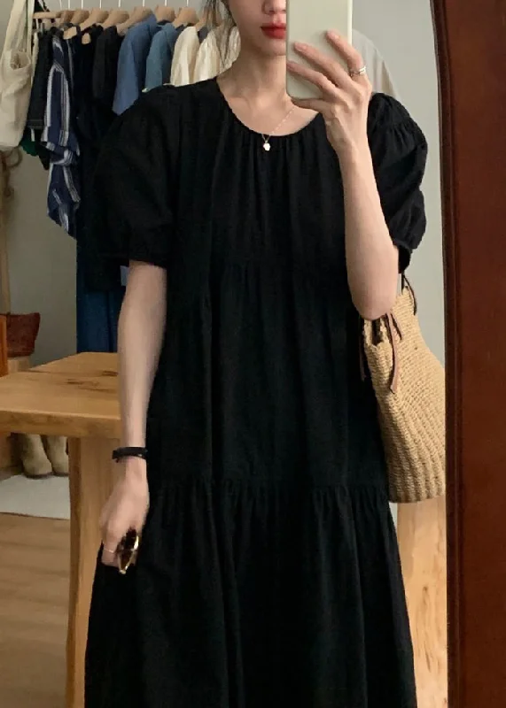 Simple Black Patchwork Wrinkled Maxi Dresses Short Sleeve TT1042 Comfortable Fitted Maxi Dress Simple Black Patchwork Wrinkled Maxi Dresses Short Sleeve TT1042 Comfortable Fitted Maxi Dress