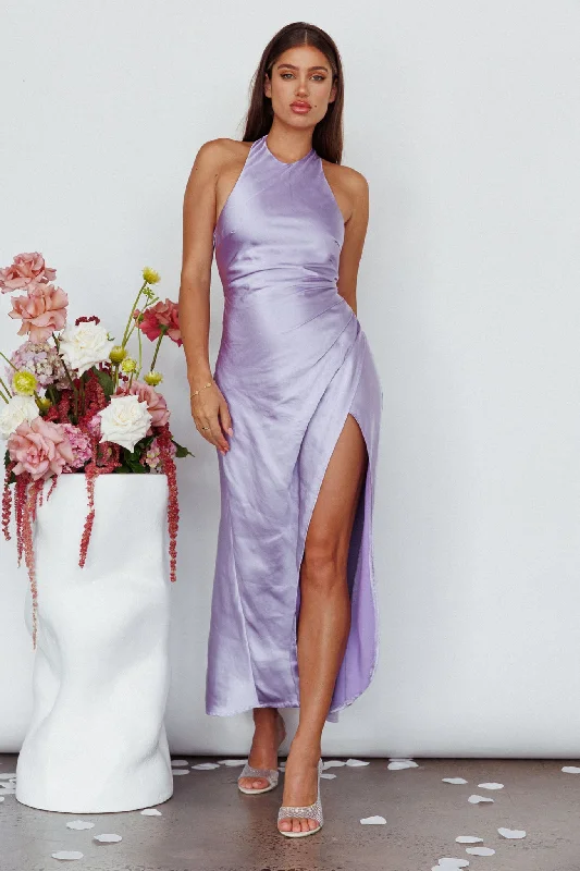 Sonoma Halterneck Faux Wrap Twist Back Maxi Dress Lavender Chic Boho Print Maxi Dress Sonoma Halterneck Faux Wrap Twist Back Maxi Dress Lavender Chic Boho Print Maxi Dress