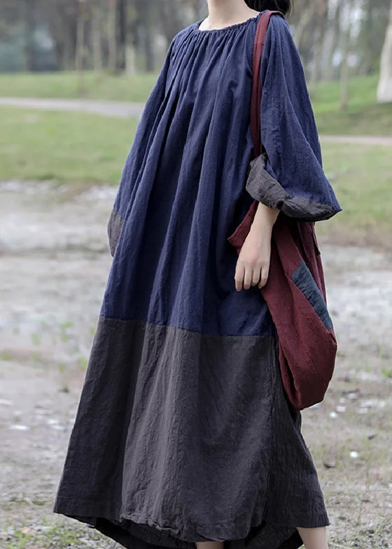 Vintage Colorblock Cinched Patchwork Maxi Dresses Long Sleeve VB1005 Comfortable Maxi Dress with Slits Vintage Colorblock Cinched Patchwork Maxi Dresses Long Sleeve VB1005 Comfortable Maxi Dress with Slits