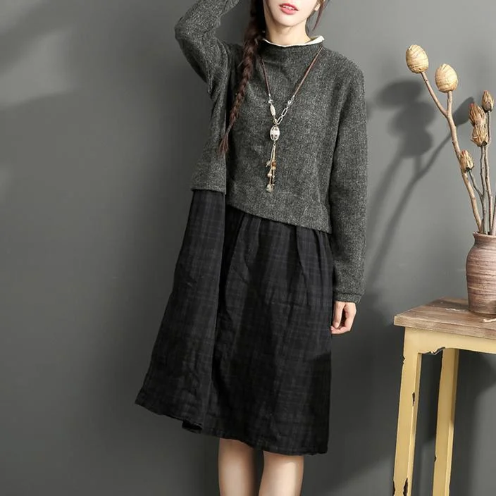 vintage gray black patchwork long linen dress plus size o neck cotton maxi dress casual long sleeve cotton clothing Classic Tulle Maxi Dress vintage gray black patchwork long linen dress plus size o neck cotton maxi dress casual long sleeve cotton clothing Classic Tulle Maxi Dress