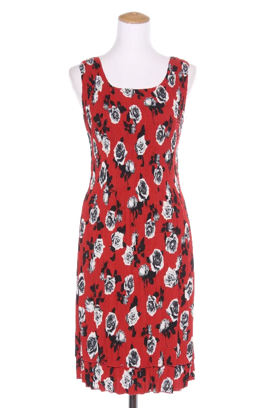 ANNAH S - Micro pleat rose print dress! 10