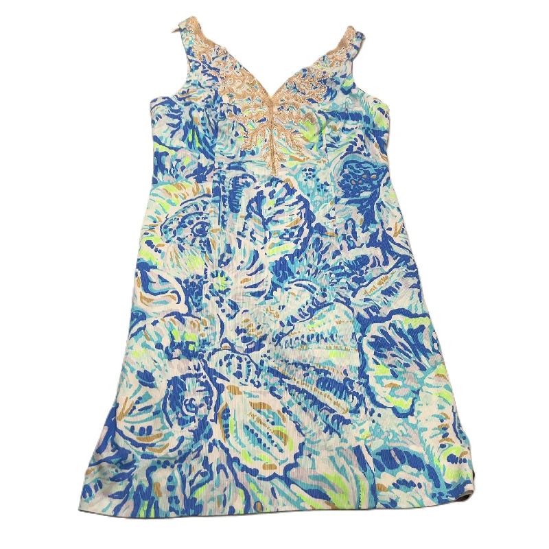 Blue & Cream  Dress Designer By Lilly Pulitzer  Size: S