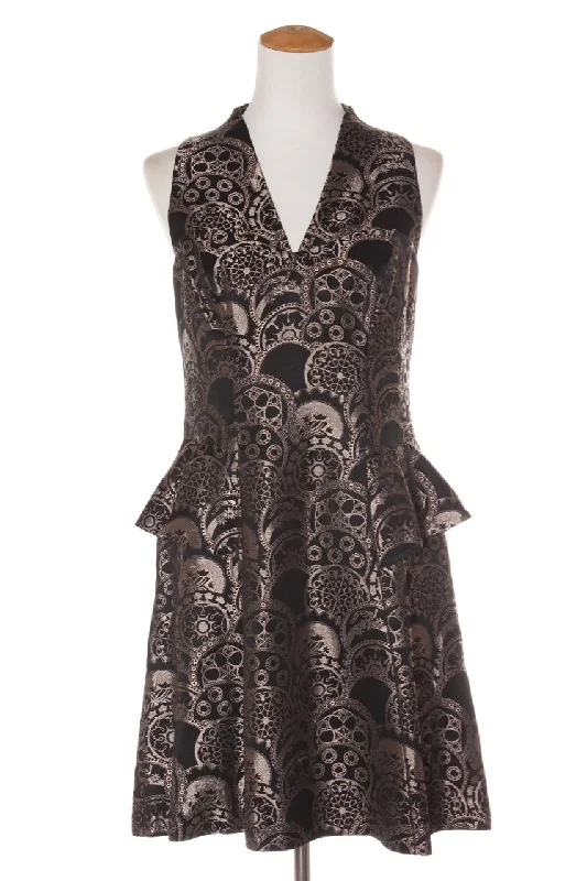 CUE - Bronze jacquard peplum dress! 12