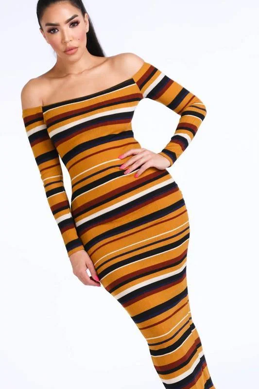 Dayana, Striped mustard dress