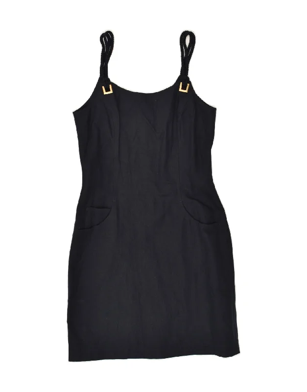 ESCADA Womens Slip Dress EU 36 Small Navy Blue Cotton