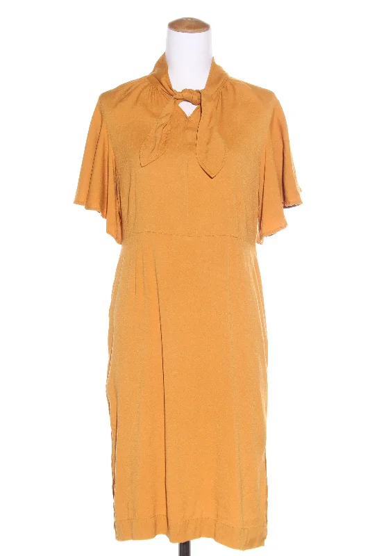 GREGORY (NZ) Mustard angel sleeve dress! 12