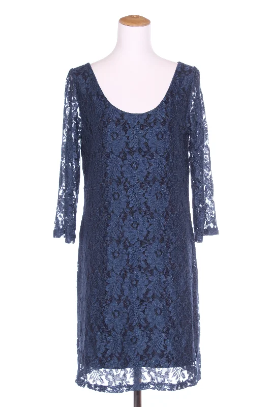 KILT (NZ) Petrol blue lace dress! 14