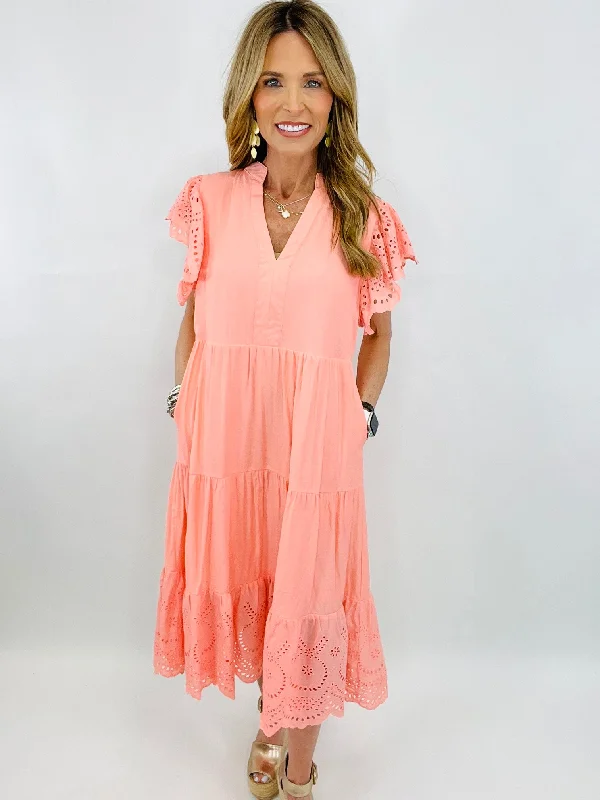 PEACHES AND CREAM MIDI DRESS--RESTOCK ALERT Trendy Boho Midi Dress