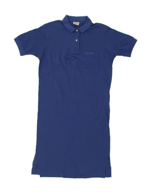 SERGIO TACCHINI Womens Polo Dress UK 16 Large Blue Cotton