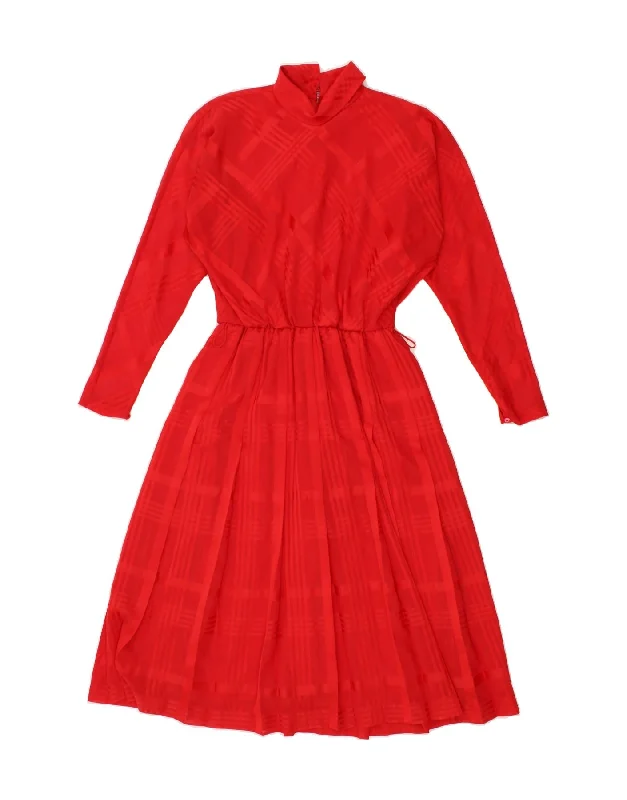SORA Womens A-Line Dress UK 14 Large Red Check Polyester