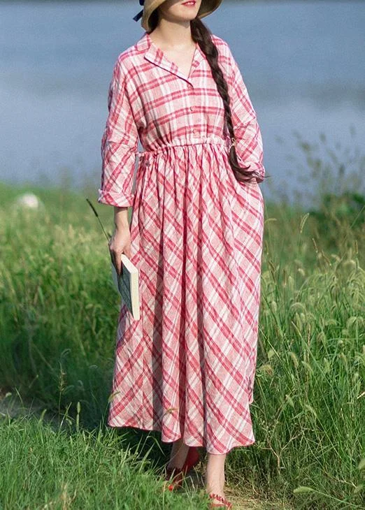 Style Notched Summer Quilting Dresses Fashion Ideas Red Plaid Art Dress