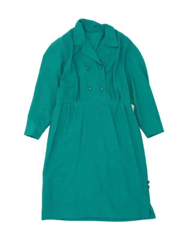 VINTAGE Womens Basic Dress UK 16 Large Green