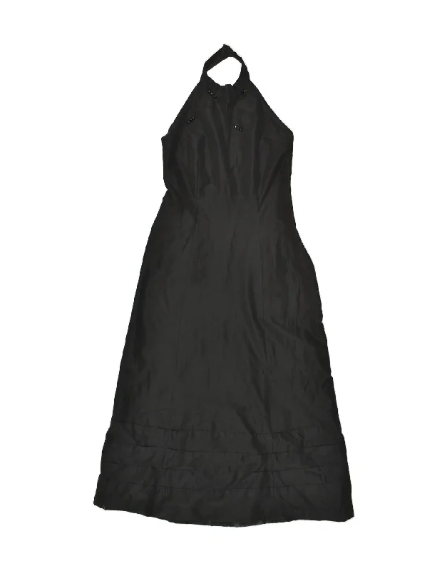 VINTAGE Womens Halter Dress UK 8 Small Black