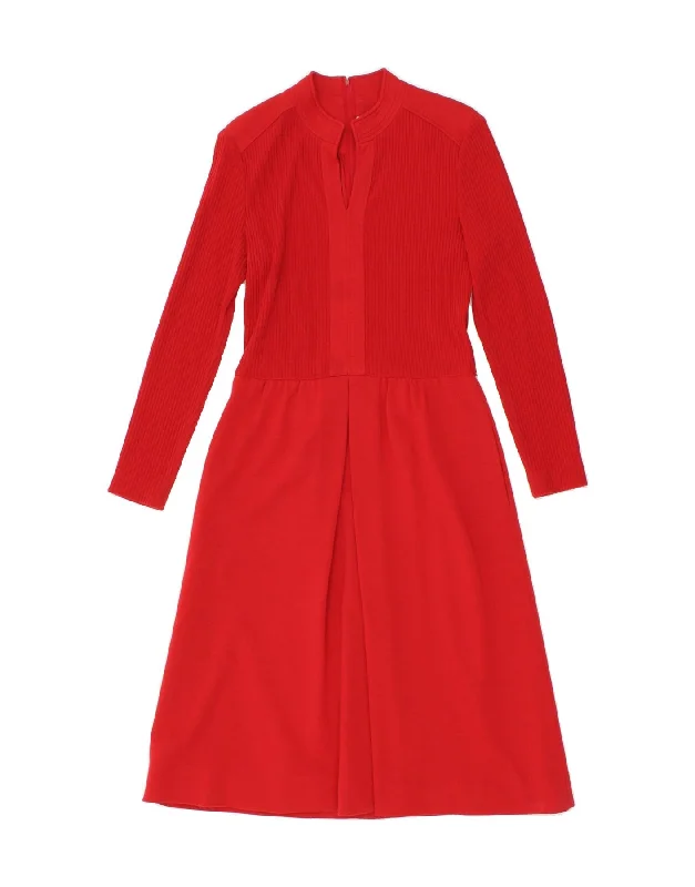 VINTAGE Womens Jumper Dress IT 38 XS Red Wool