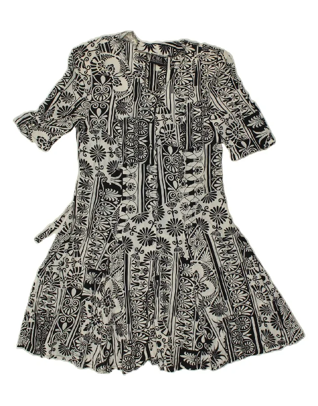 VINTAGE Womens Sundress UK 10 Small Grey Paisley