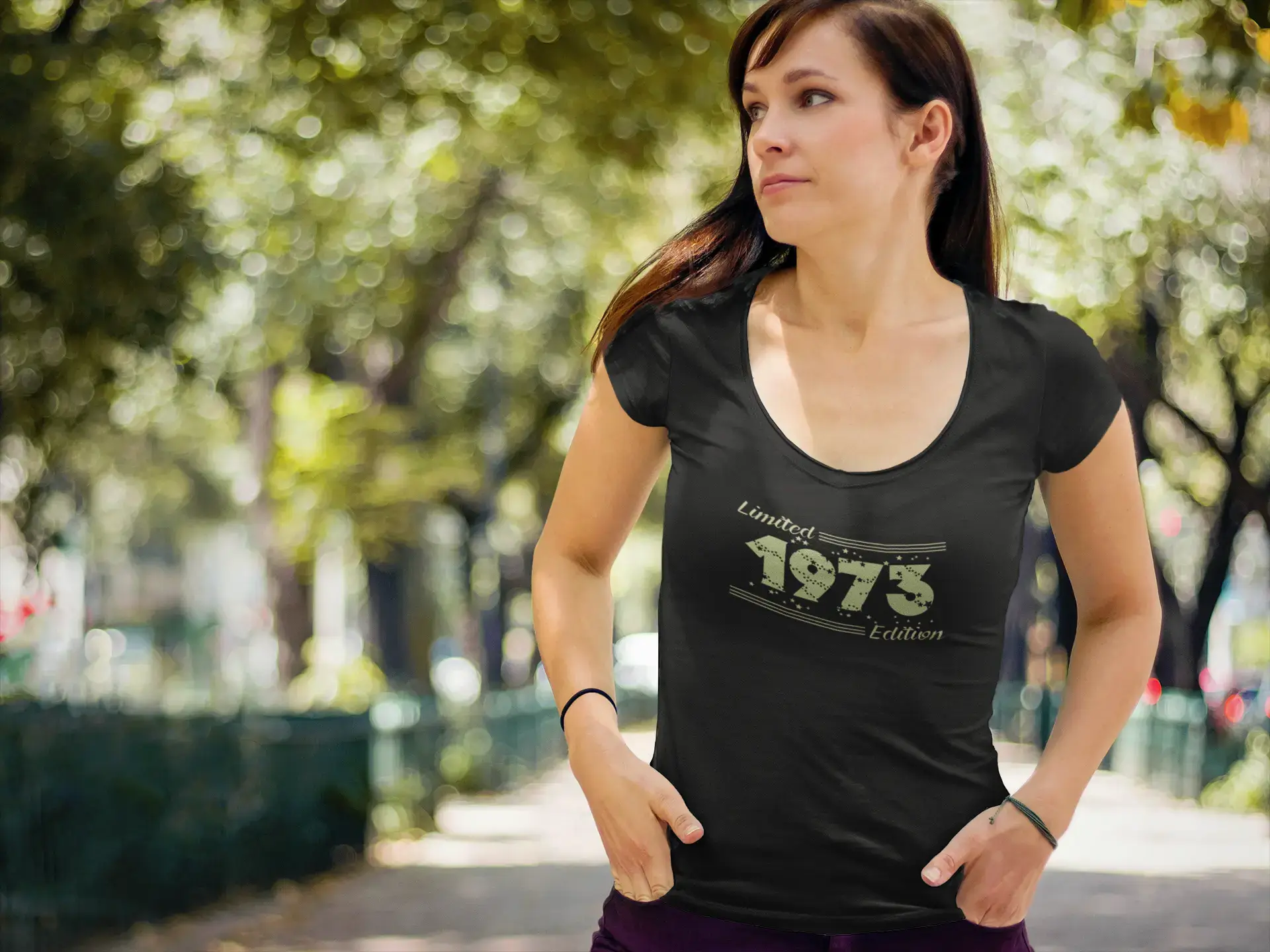 1973 Limited Edition Star, Women's T-shirt, Black, Birthday Gift 00383 Graphic T-Shirt Round Neck Polyester 1973 Limited Edition Star, Women's T-shirt, Black, Birthday Gift 00383 Graphic T-Shirt Round Neck Polyester