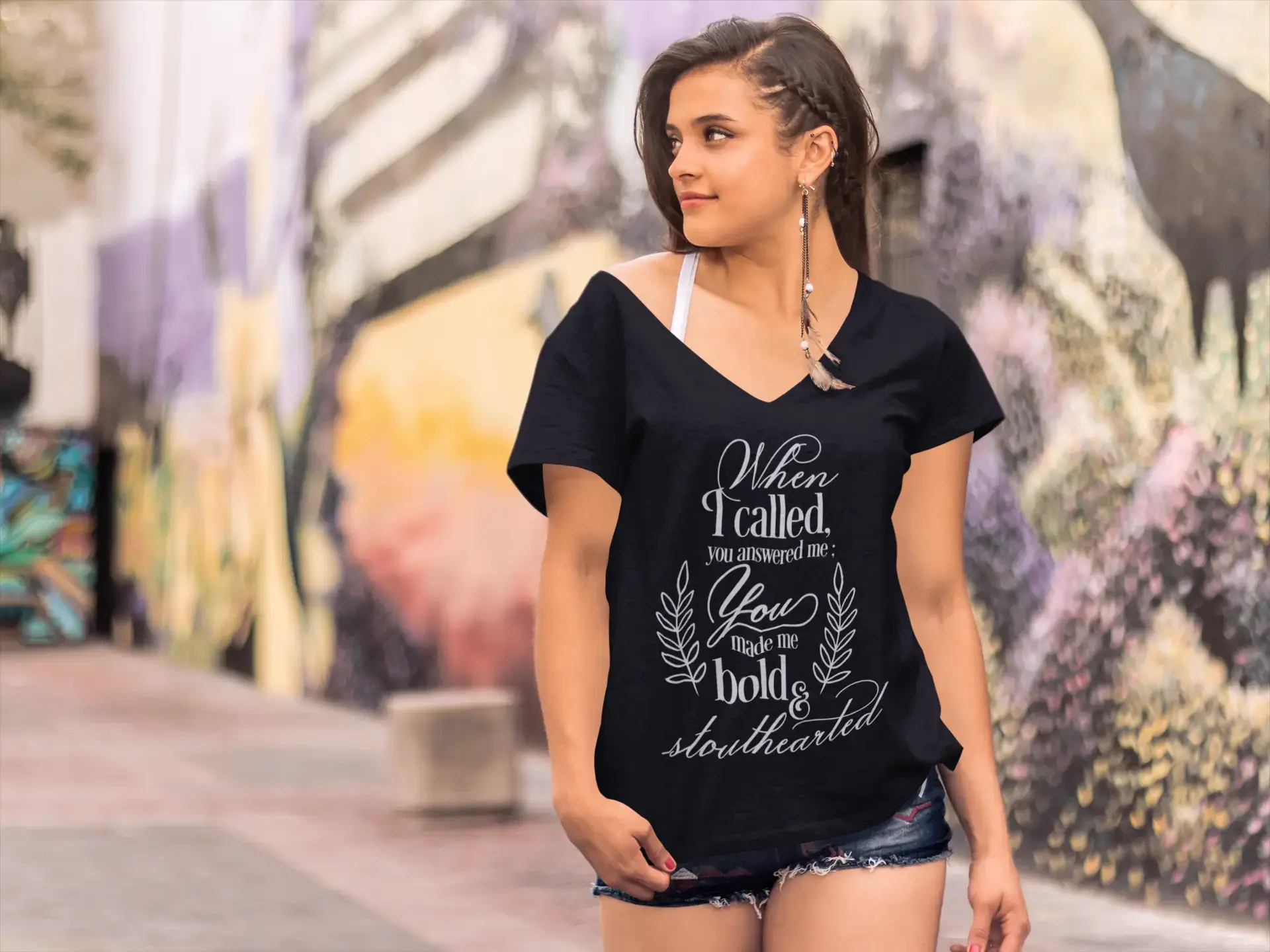 ULTRABASIC Women's V Neck T-Shirt You Made Me Bold - Funny Vintage Tee Shirt Terry Blend Velvet Blend Canvas Blend ULTRABASIC Women's V Neck T-Shirt You Made Me Bold - Funny Vintage Tee Shirt Terry Blend Velvet Blend Canvas Blend