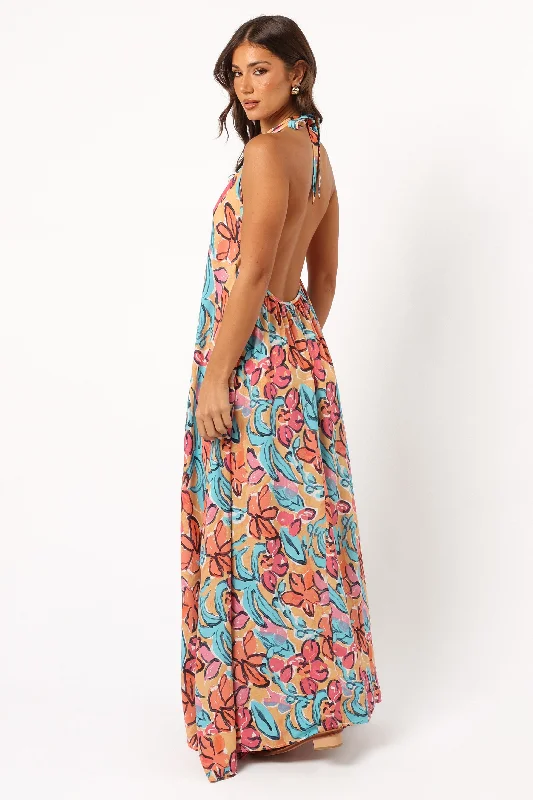 Avery Maxi Dress - Multi Floral Trendy Floral Print Maxi Dress