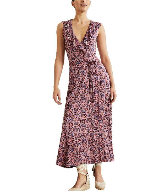 Boden Saskia Wrap Jersey Maxi Dress Comfortable Bohemian Maxi Dress