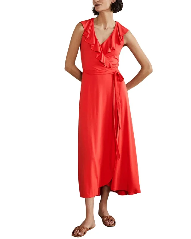 Boden Saskia Wrap Jersey Maxi Dress Elegant Maxi Dress with Slit