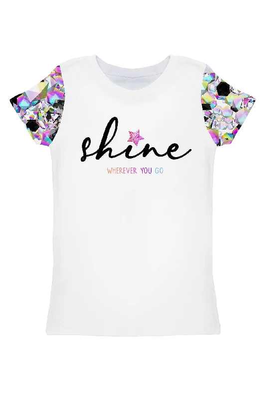 Brilliance Zoe White Shining Cute Slogan Designer T-Shirt - Women Cotton Fabric Linen Fabric Terry Fabric Brilliance Zoe White Shining Cute Slogan Designer T-Shirt - Women Cotton Fabric Linen Fabric Terry Fabric