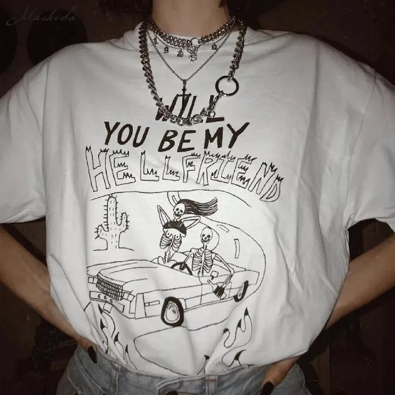 Goth Dark Aesthetic White Print T-shirts Female Gothic Summer 2019 Harajuku Streetwear T-shirt Women O-neck Fashion Shirts Front Pockets Side Pockets Patch Pockets Goth Dark Aesthetic White Print T-shirts Female Gothic Summer 2019 Harajuku Streetwear T-shirt Women O-neck Fashion Shirts Front Pockets Side Pockets Patch Pockets