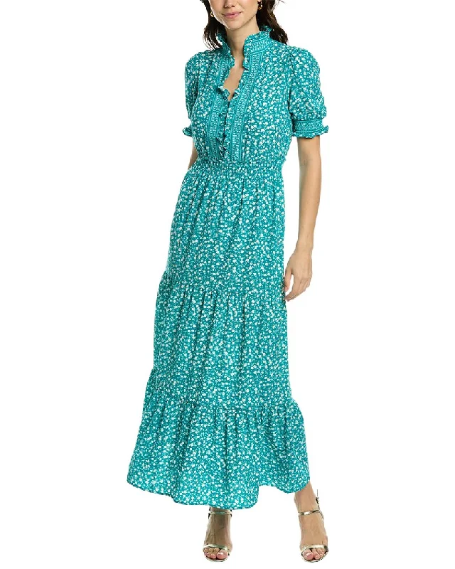 London Times Maxi Dress Stylish Long Sleeve Maxi Dress