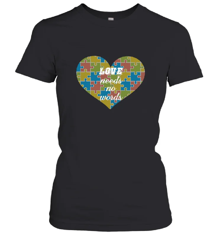 Love needs no words Autism Awareness DayT shirt Women's T-Shirt V-Neck T-Shirt Long Sleeve Cotton Love needs no words Autism Awareness DayT shirt Women's T-Shirt V-Neck T-Shirt Long Sleeve Cotton