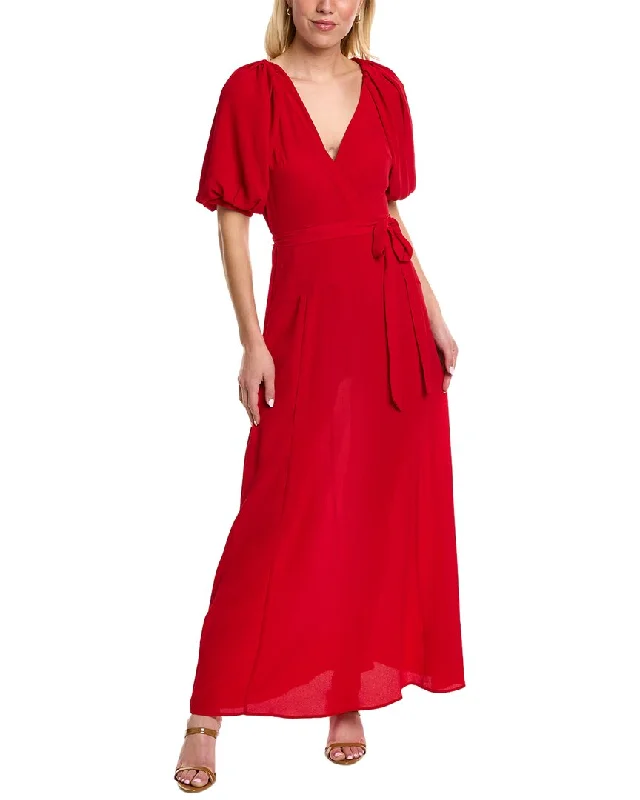 Maison Tara Bubble Crepe Maxi Dress Comfortable Fitted Maxi Dress