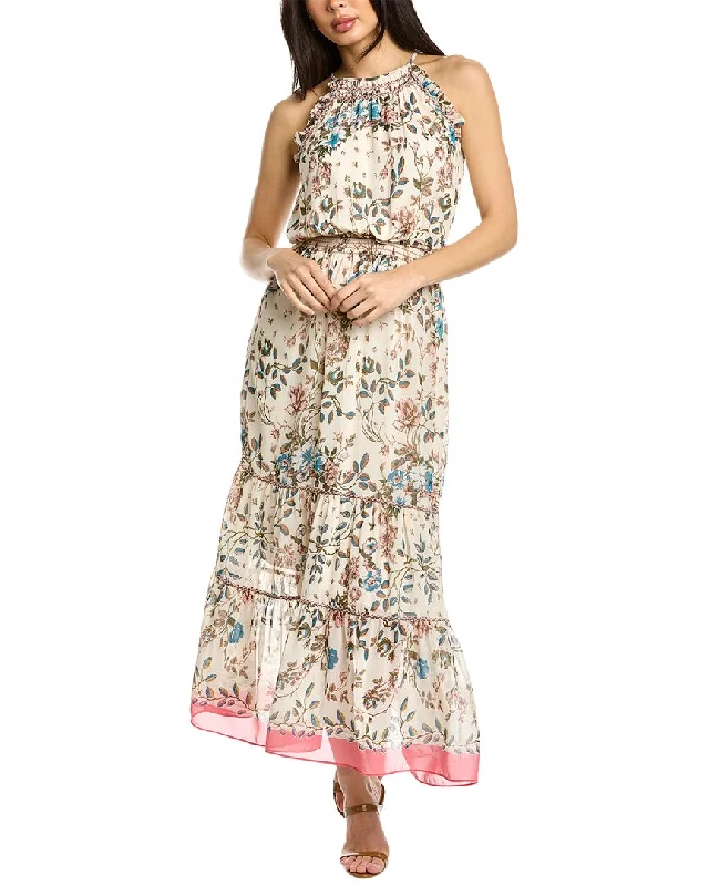 Max Studio Embroidered Maxi Dress Comfortable Cotton Maxi Dress