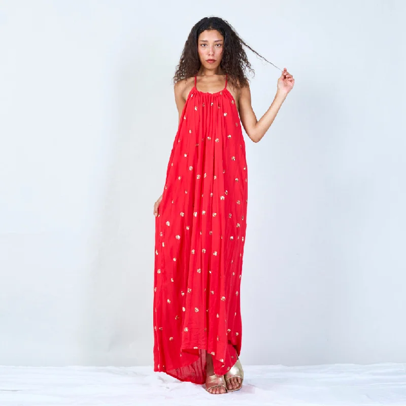 Maxi dress with delicate embellishments wholesale Comfortable Satin Maxi Dress