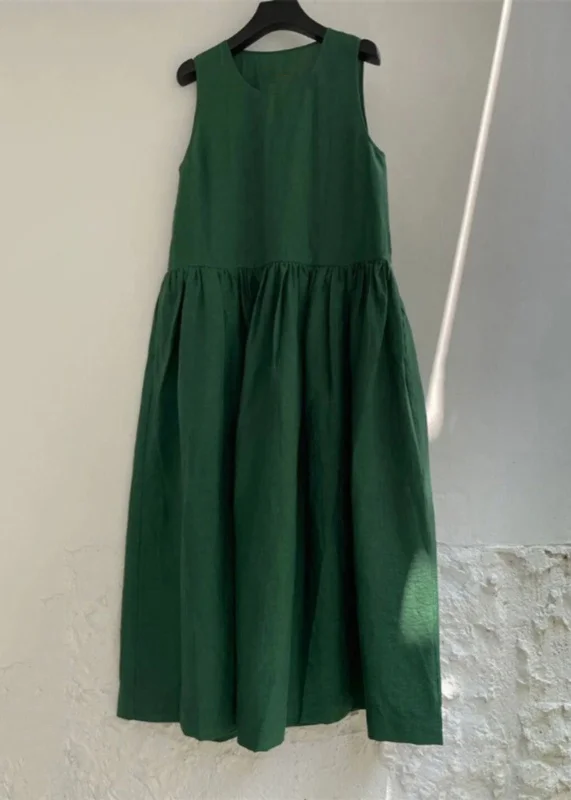 Natural Green Patchwork Solid Maxi Dress Summer QB023 Fashionable Halter Neck Maxi Dress