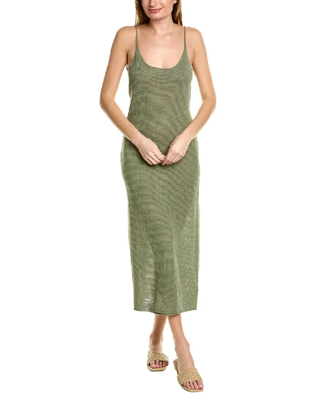 Onia Textured Linen Maxi Dress Fashionable High-Low Maxi Dress