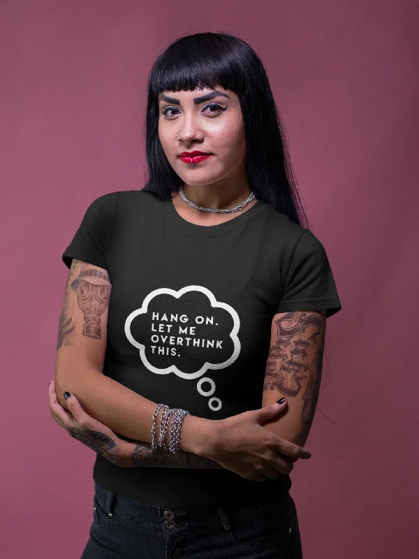 "Overthink" Short-Sleeve Unisex T-Shirt (Black/Navy) Satin Blend Silk Blend Wool Blend "Overthink" Short-Sleeve Unisex T-Shirt (Black/Navy) Satin Blend Silk Blend Wool Blend