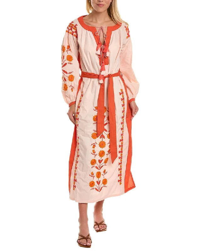 Pomegranate Embroidered Maxi Dress Cozy Wrap Maxi Dress