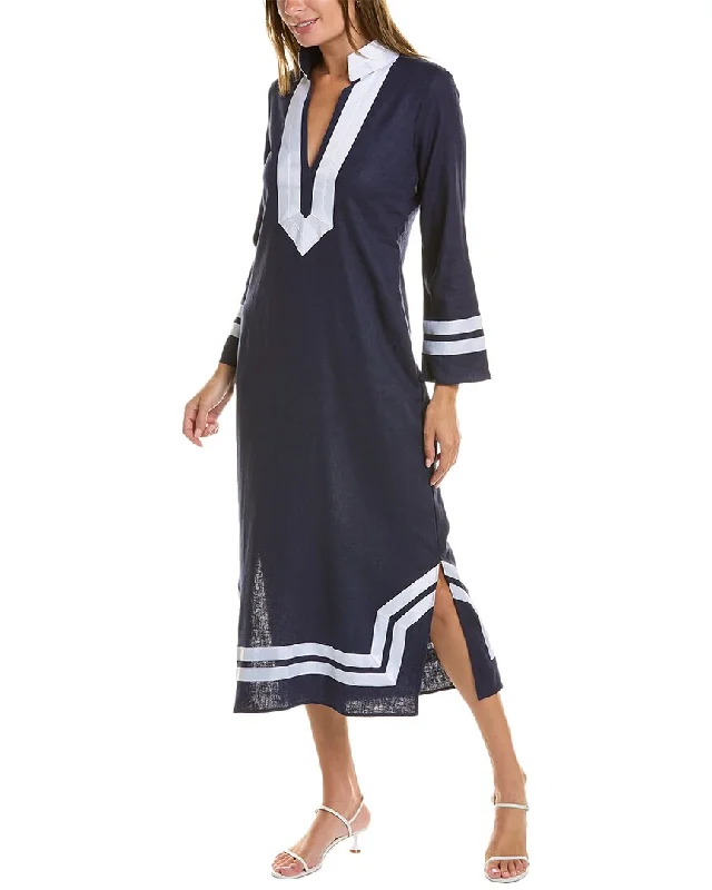 Sail to Sable Classic Linen-Blend Maxi Dress Fashionable Faux Wrap Maxi Dress