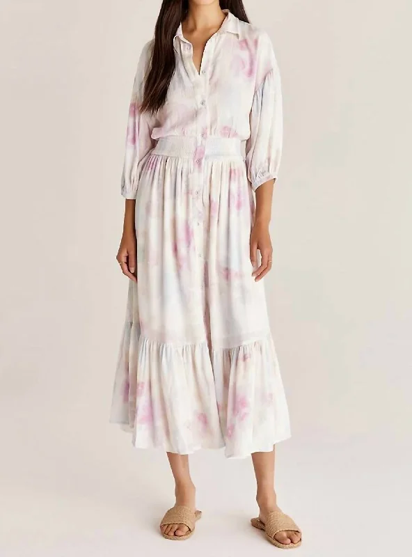 Tanya Blurred Maxi Dress In Watercolor Chic Summer Maxi Dress