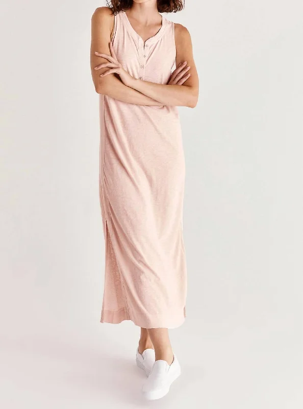 The Summertown Maxi Dress in Muted Blush Stylish Boho Maxi Dress