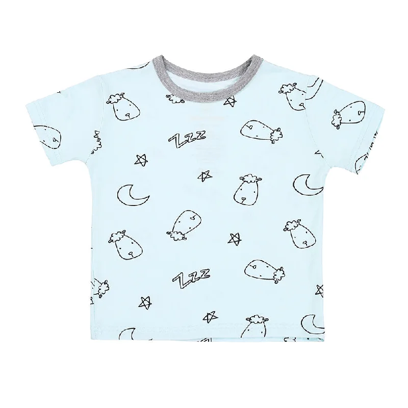 Unisex Short Sleeve T-Shirt Sweet Dreams Baa Baa Blue Handmade Hand-knitted Hand-woven Unisex Short Sleeve T-Shirt Sweet Dreams Baa Baa Blue Handmade Hand-knitted Hand-woven