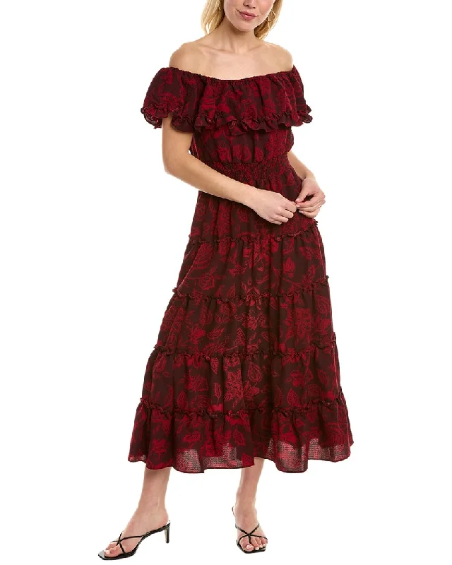 Vince Camuto Ruffle Top Maxi Dress Stylish Off-Shoulder Maxi Dress