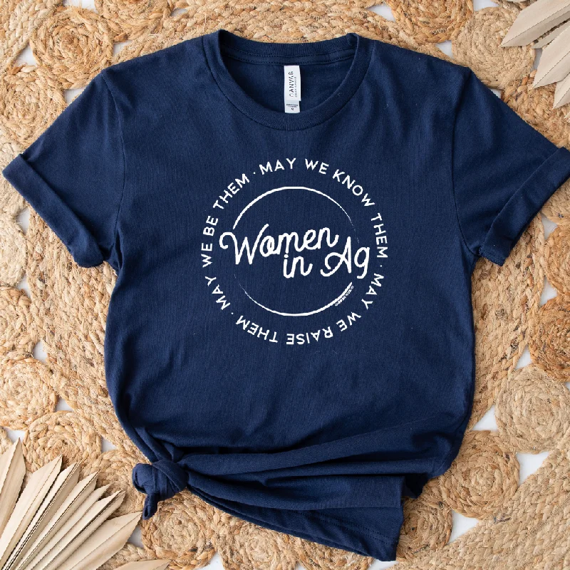 Women in Ag Circle White Ink T-Shirt (XS-4XL) - Multiple Colors! Anti-Pilling Machine Wash Handmade Women in Ag Circle White Ink T-Shirt (XS-4XL) - Multiple Colors! Anti-Pilling Machine Wash Handmade