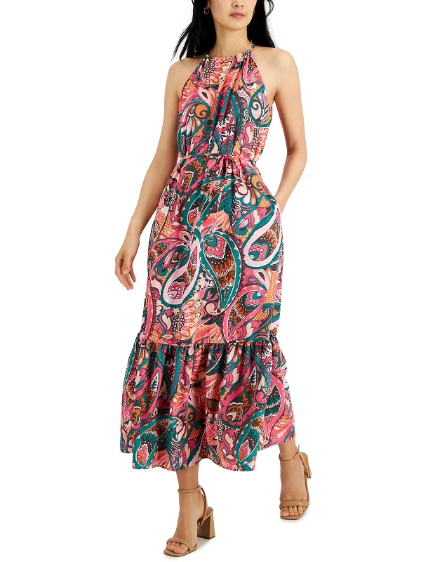 Womens Printed Long Maxi Dress Fashionable Maxi Dress with Fringe