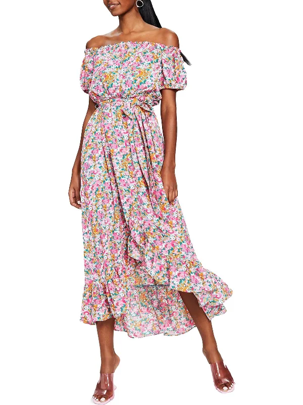 Womens Printed Maxi Maxi Dress Elegant Maxi Dress with Pockets